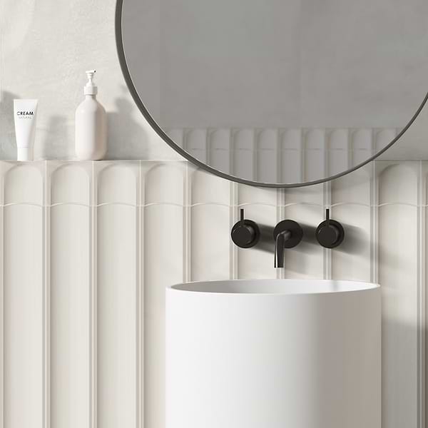 Roller Fluted Column White 4x4 Handmade Matte Ceramic End Piece