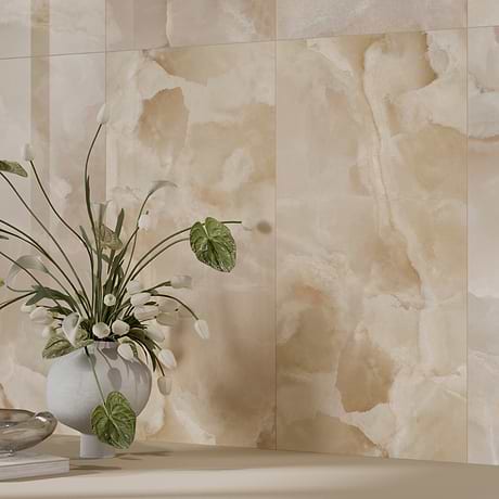 Harmonyx Champagne Beige 24x48 Onyx Look Polished Porcelain Tile