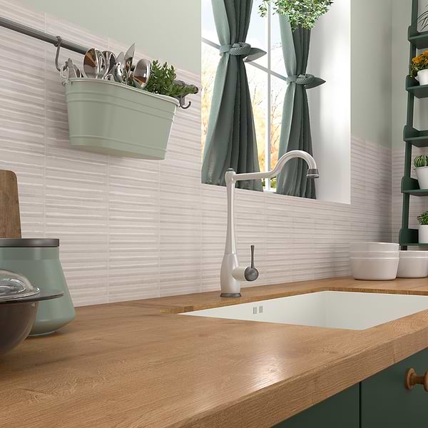 Curve Fluted White 6x12 3D Glossy Ceramic Tile