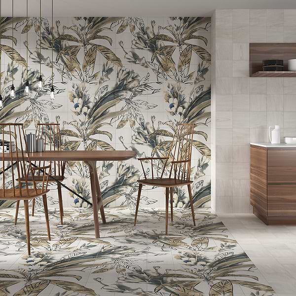Angela Harris Wilder Autumn Leaves Mural 8x8 Matte Porcelain Tile