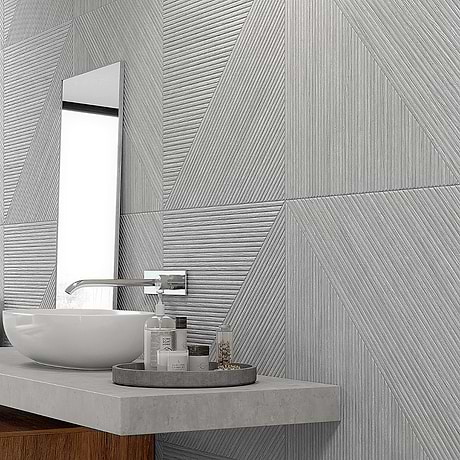Enso Gray 24x48 Ribbed Matte Fluted Porcelain Wood Look Tile
