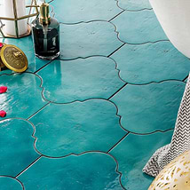 Cavallo Fiji Blue 8x10 Arabesque Glossy Porcelain Tile