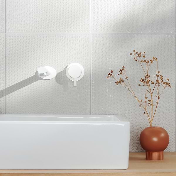 Rethink Decoro Plaster White 12x24 Textured Matte Porcelain Tile