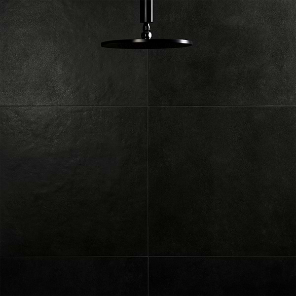 Rethink Leather Black 24x24 Matte Porcelain Tile