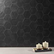Sasha Hex Sorrentine Nero 6" Matte Porcelain Hexagon Tile