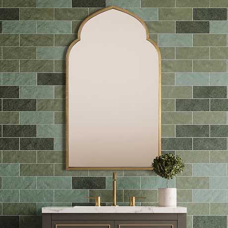 Rialto Kasbah Gold 22x38" Framed Arched Mirror