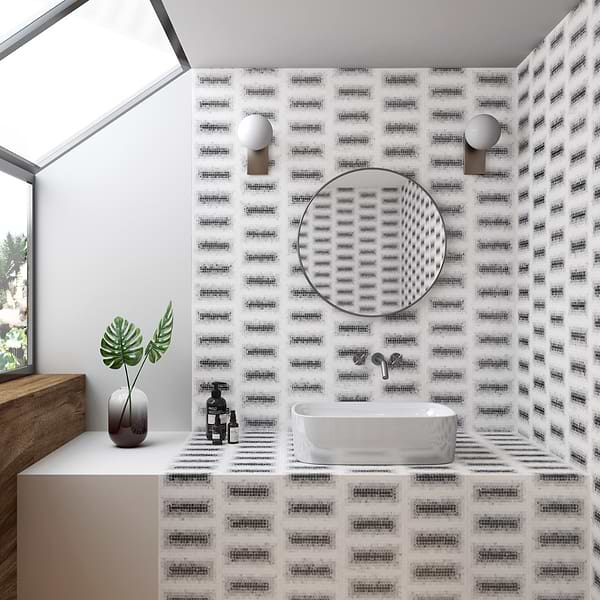 Ako Grigio Gray 4x9 Rectangle Marble Micro Mosaic Tile