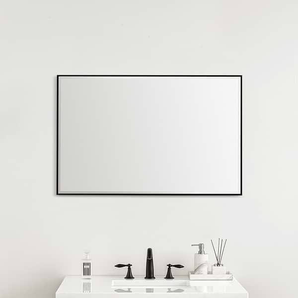 James Martin Vanities Rohe Matte Black 26x40" Rectangle Mirror