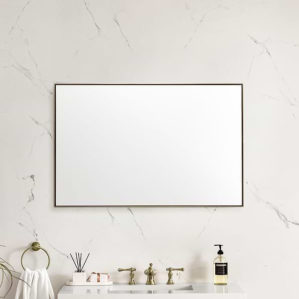 James Martin Vanities Rohe Champagne Brass 26x40" Rectangle Mirror