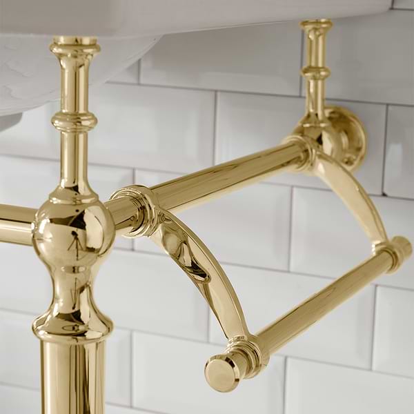 James Martin Vanities Wellington Brass 24" Single Vanity with Integrated White Porcelain Top