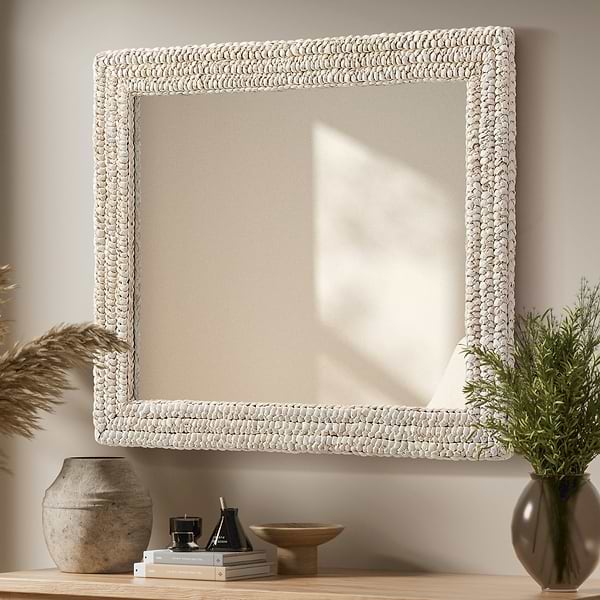 Marlis Ivory Corn Husk 30x36" Rectangle Mirror