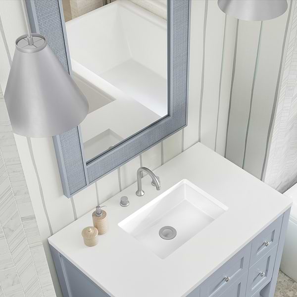 James Martin Vanities Solene Serenity Blue Oak 28x42" Rectangle Mirror