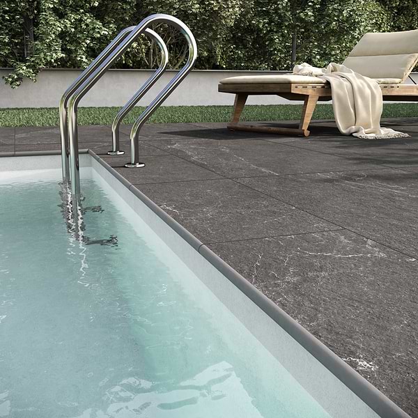 ZenTech Graphite Gray 12x24 Matte Porcelain 2CM Pool Coping