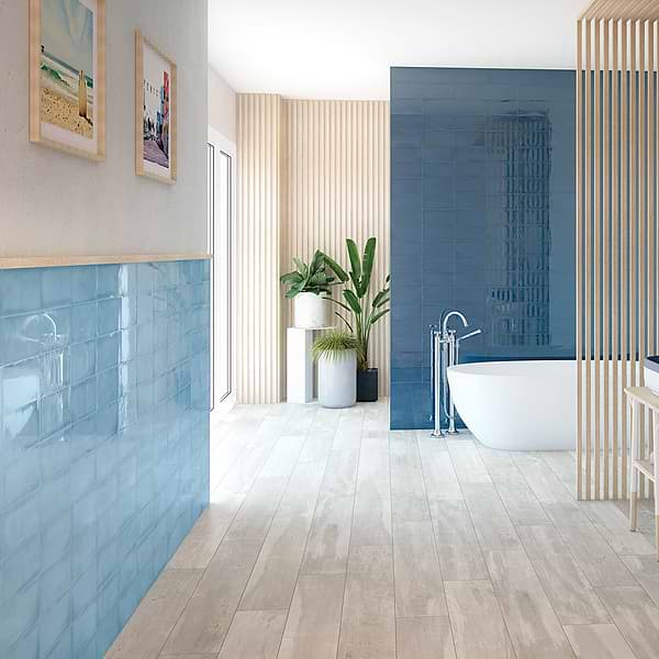 Aruba Blue 5x10 Polished Ceramic Subway Wall Tile