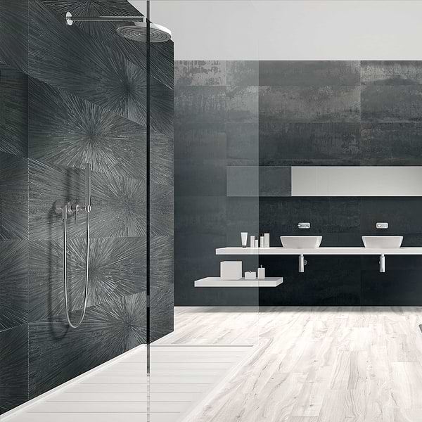 Twilight Star Steel 12x48 Metal Look Porcelain Tile