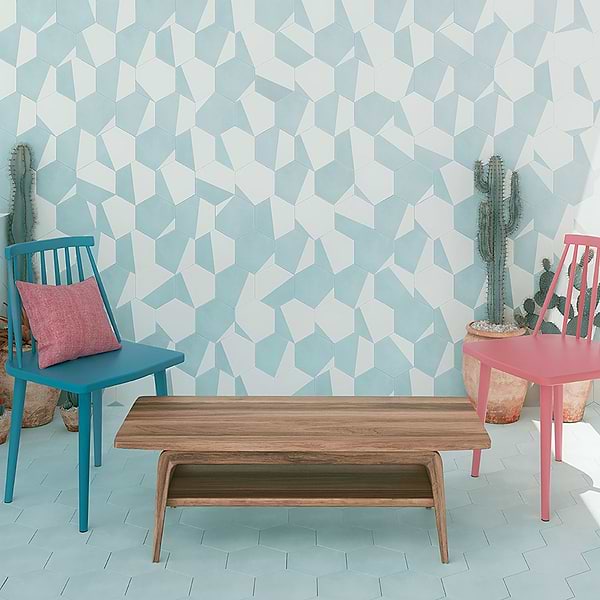 HexArt Pop Turquoise 8" Hexagon Matte Porcelain Tile