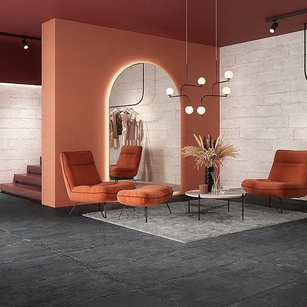 Portrait Black Gold 24x48 Matte Porcelain Tile