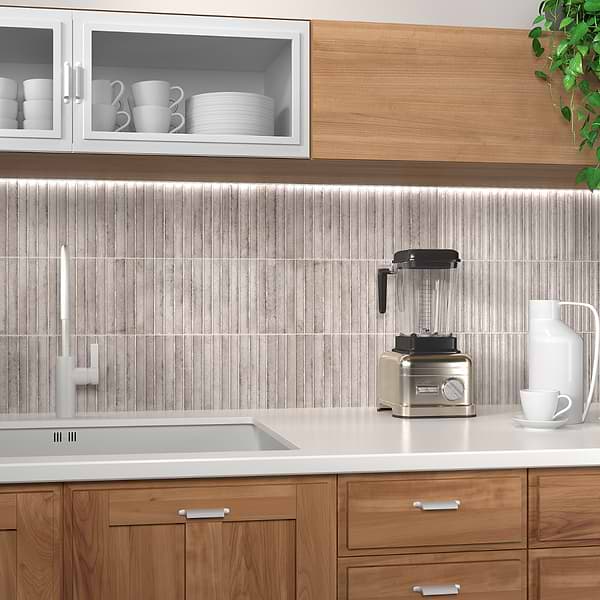 Curve Fluted Gray 6x12 3D Glossy Ceramic Tile