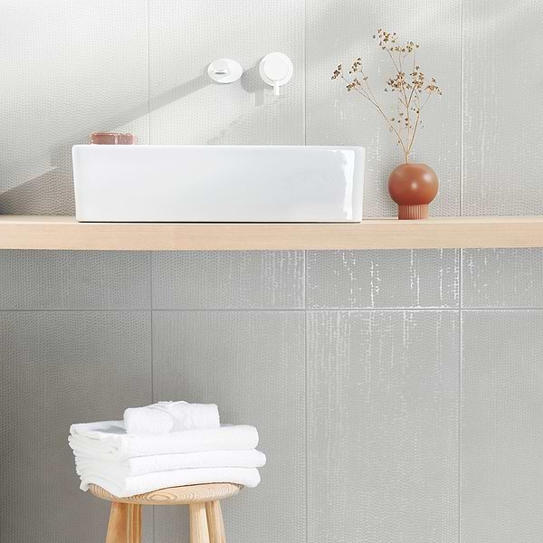 Rethink Decoro Plaster White 12x24 Textured Matte Porcelain Tile