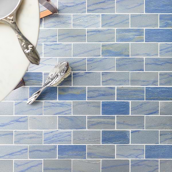 Blue Macauba 2x4 Polished Marble Tile 