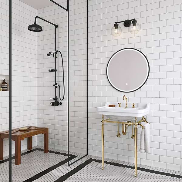 James Martin Vanities Wellington Brass 24" Single Vanity with Integrated White Porcelain Top