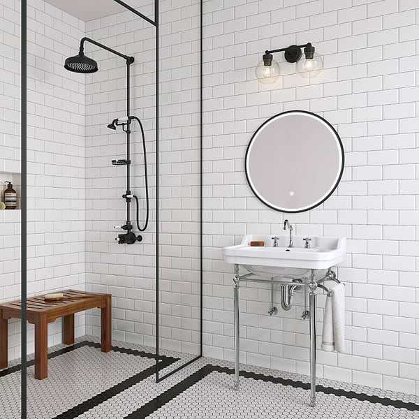 James Martin Vanities Wellington Chrome 24" Single Vanity with Integrated White Porcelain Top