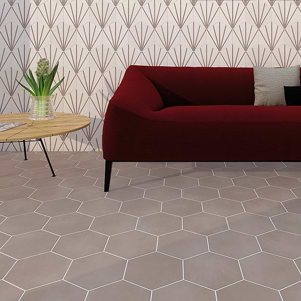 HexArt Gris 8" Porcelain Matte Tile 