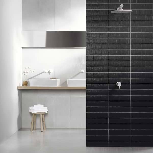 Rework Leather Black 3x12 Matte Porcelain Tile