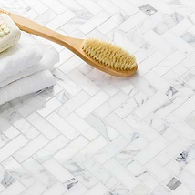 Calacatta 1x3 Herringbone Marble Mosaic Tile