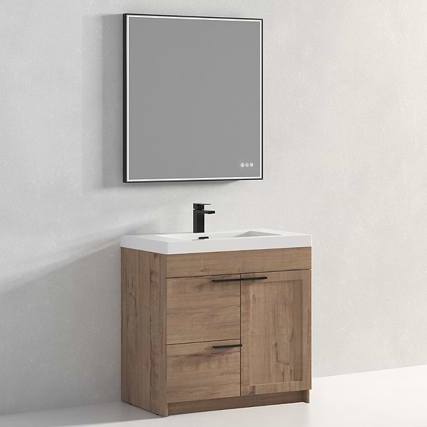 Mage Matte Black 36x36" Framed Square LED Mirror