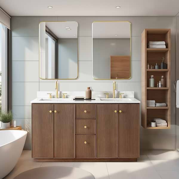 Olinda Brushed Gold 24x36" Framed Rectangle Mirror