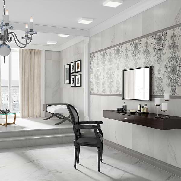 Belvedere Bianco 30x30 Marble Look Porcelain Tile
