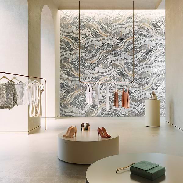 Agate Art Smoke Gray 24x48 Artisan Decor Polished Porcelain Tile