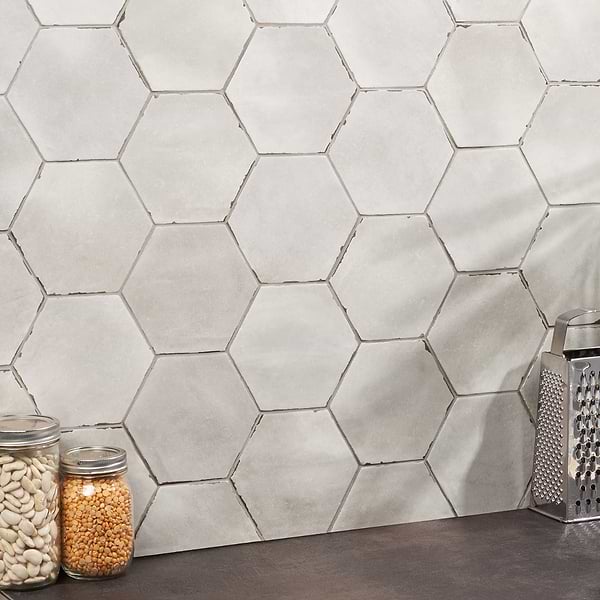 Sasha Hex Tiberio Taupe 6" Matte Porcelain Hexagon Tile
