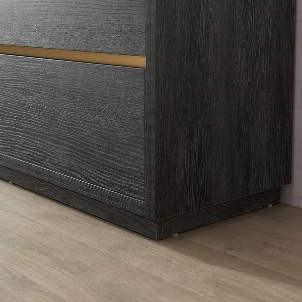 Serrano Black Oak 60" Double Freestanding Vanity with White Integrated Top