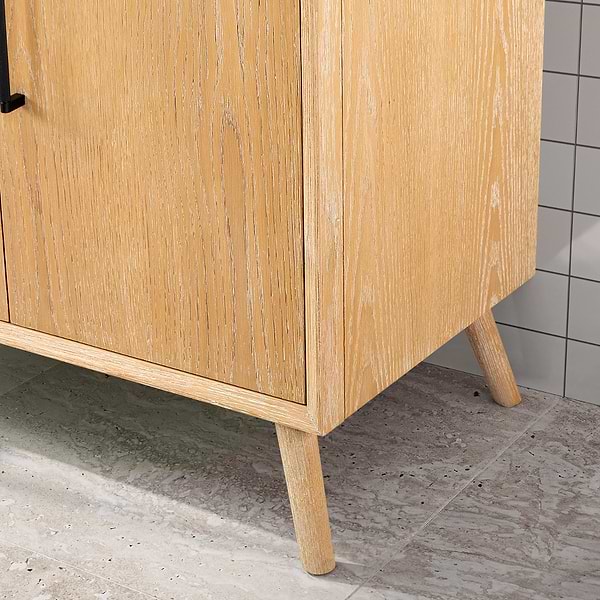 Adelle Blonde Oak 30" Single Vanity with White Ceramic Top