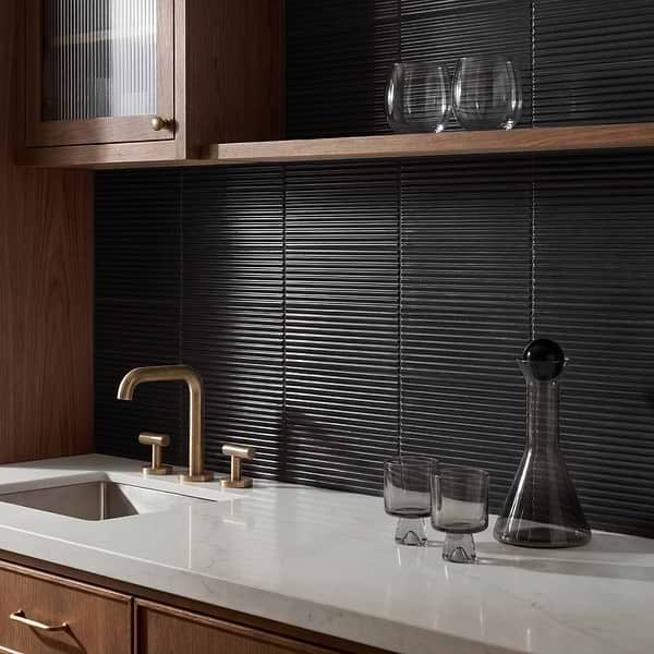 Zeal Linear 3D Gunmetal Gray 5x10 Glazed Porcelain Tile