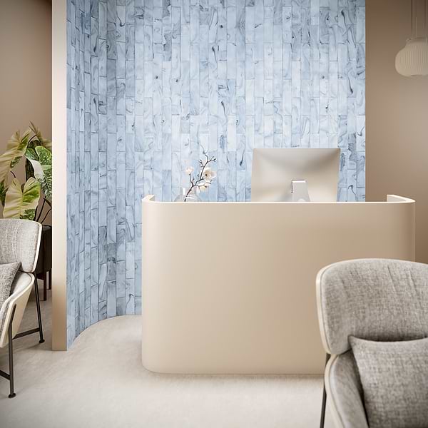 Alisa Day Blue 3x12 Polished Subway Glass Tile
