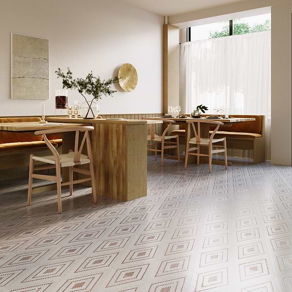 Uma Terra Golden Beige and White Polished Marble Micro Mosaic Tile