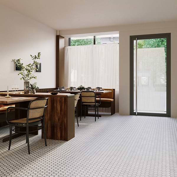 Florentine Carrara & Light Bardiglio Gray 2" Hexagon Polished Marble Mosaic Tile