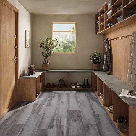 Woodcrete Charcoal Gray Rigid Core Click 12x48 Luxury Vinyl Tile