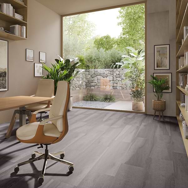 Woodcrete Charcoal Gray Rigid Core Click 12x48 Luxury Vinyl Tile