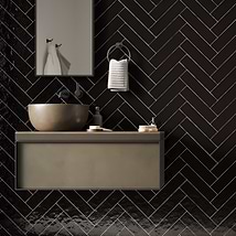 Lancaster Noir Black 3x12 Polished Ceramic Wall Tile
