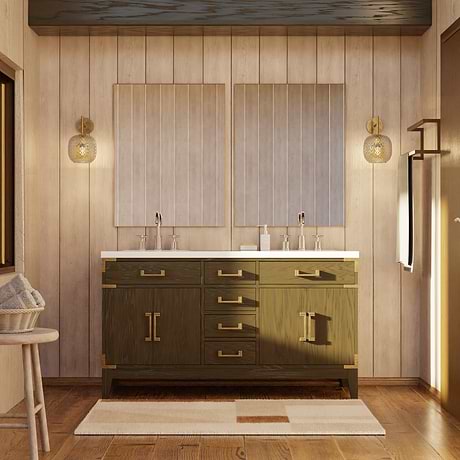 Aiden Brown Oak 60" Double Vanity without Top