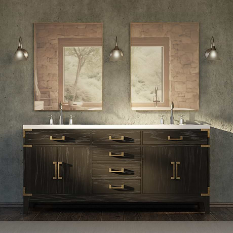 Aiden Brown Oak 72" Double Vanity without Top