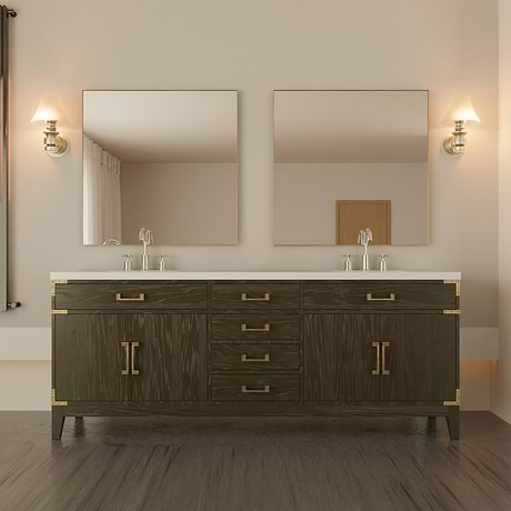 Aiden Brown Oak 84" Double Vanity without Top