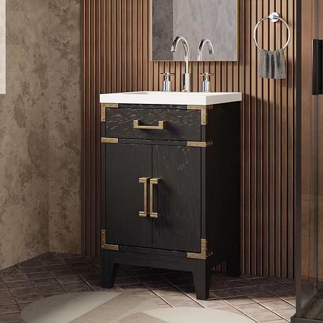 Aiden Black Oak 20" Single Vanity without Top