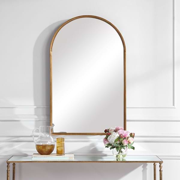 Simpla Horizon Gold 24x39" Arched Mirror