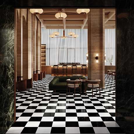 Alterno Black Silk and Glacier White Select 12x12 Polished Marble Checkerboard Tile