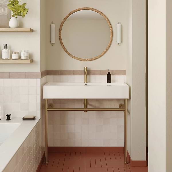 Lawrence Brushed Brass 2" Single Hole Bathroom Faucet With Pop Up Standard Drain